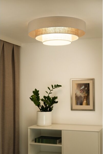 Duolla - LED Stropné svietidlo LUNETA LED/26W/230V pr. 60 cm 4000K krémová/hnedá