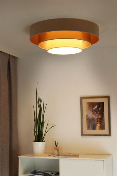 Duolla - LED Stropné svietidlo LUNETA LED/26W/230V pr. 60 cm 4000K béžová/zlatá