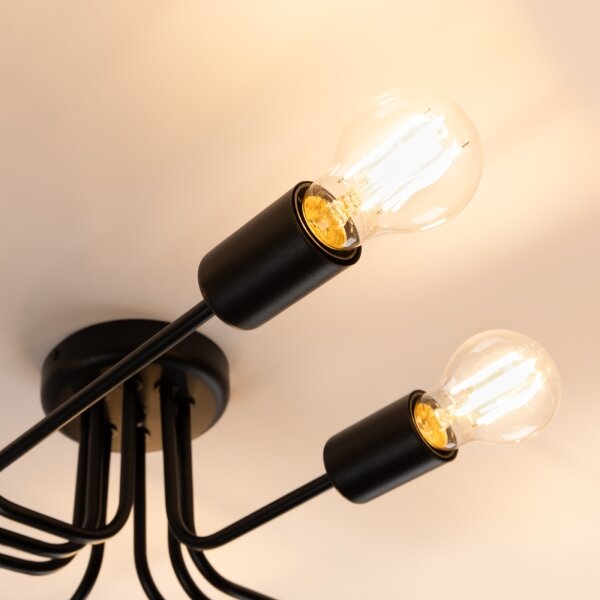 Sollux SL.1448 - Prisadený luster VECTOR 8xE27/15W/230V čierna