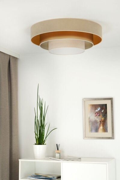 Duolla - LED Stropné svietidlo LUNETA LED/26W/230V pr. 60 cm 4000K béžová/zlatá