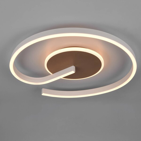 Stropné LED svetlo Calle, kávová farba, Ø 50 cm, stmievateľné, Krémová / jantárovo žltá, Obývacia izba / jedáleň, kov, Moderný, Závesné svietidlo