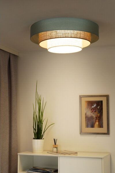 Duolla-LED Stropné svietidlo LUNETA LED/26W/230V pr. 60 cm 4000K tyrkysová/béžová
