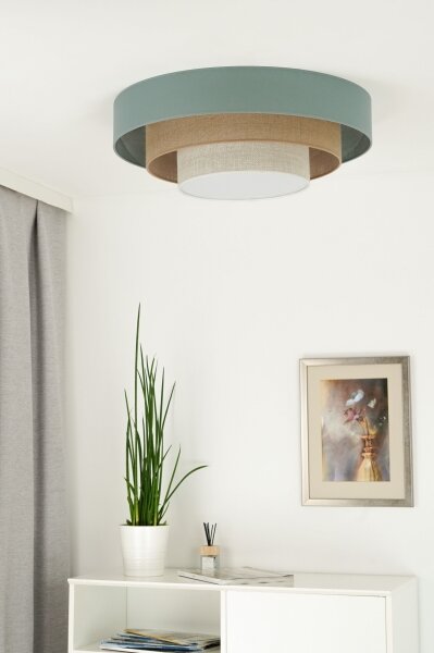 Duolla-LED Stropné svietidlo LUNETA LED/26W/230V pr. 60 cm 4000K tyrkysová/béžová