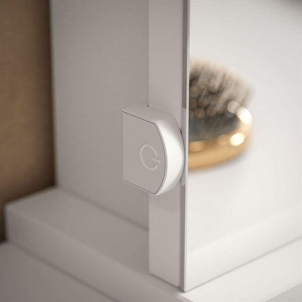 TOALETNÝ STOLÍK JULIETTA BIELÝ LESK + ZRKADLO + LED
