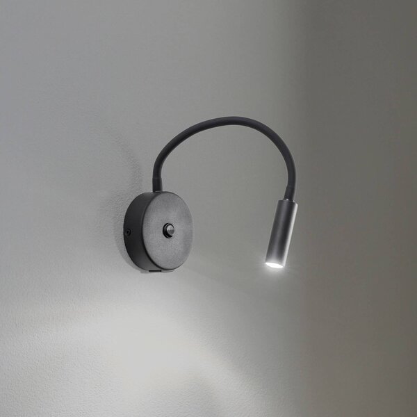 Nástenné svetlo Lagos USB, 27 cm, čierne, lampa na čítanie, G9, Čierna, Spálňa, kov, Moderný, Svetlo na čítanie