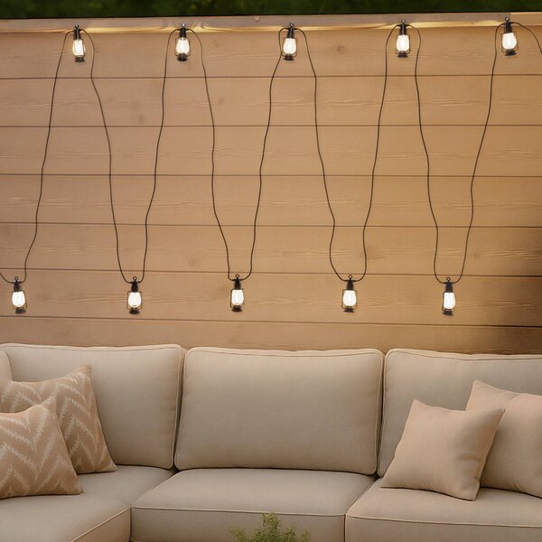 LED reťazové svetlá Garlands, dĺžka 1000 cm, čierne, 10-pl., Čierna, Plast