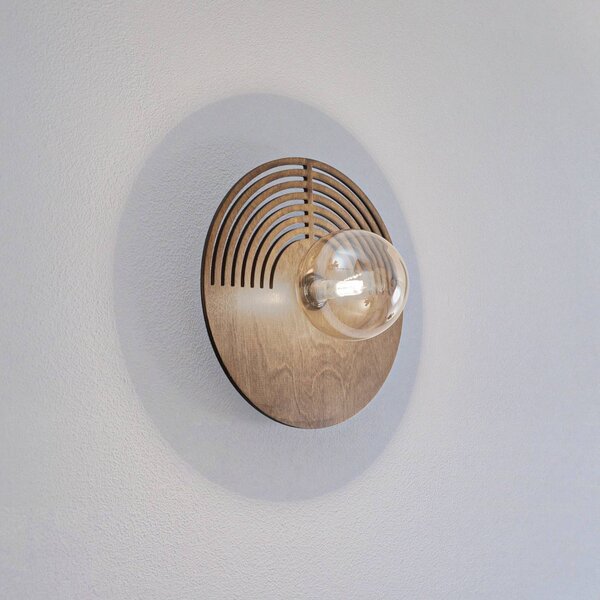 TK Lighting Nástenné svetlo Lunar, biela/farba dreva, Ø 30 cm, G9, Svetlé drevo, Obývacia izba / jedáleň, Drevo, Moderný, Nástenné svietidlo