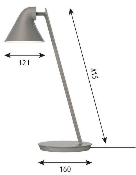 Louis Poulsen NJP Mini stolová LED lampa, taupe