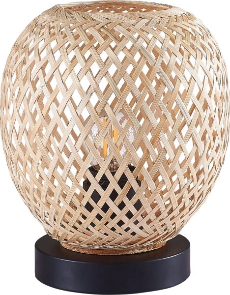 Stolná lampa ZANZIBAR 1xE27/20W/230V pr. 18 cm bambus