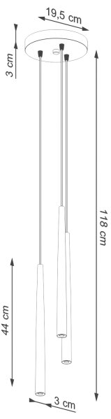 Sollux SL.1463 - Luster na lanku BLISS 3xG9/8W/230V čierna
