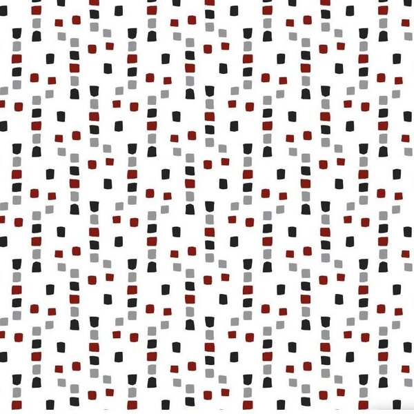 Obrus PVC 126C, metráž, 20 m x 140 cm, štvorčeky sivo-červené, IMPOL TRADE