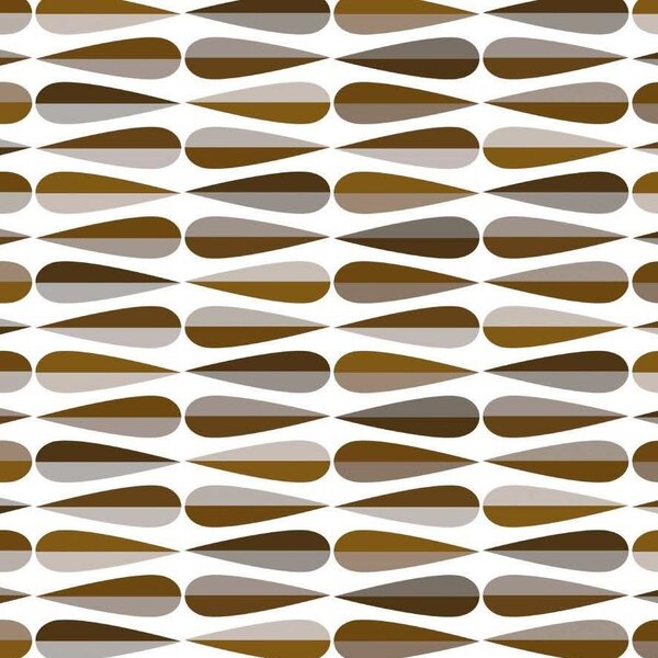 Obrus PVC 132C, metráž, 20 m x 140 cm, retro geometrický vzor sivo-hnedý, IMPOL TRADE