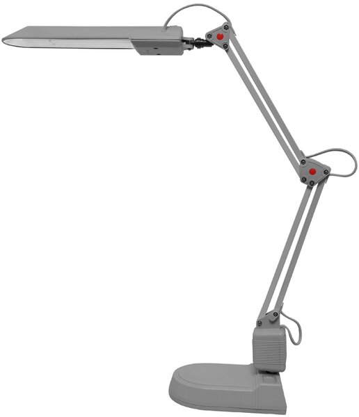 Strieborná LED stolová lampa 8W s nastaviteľnými polohovacími kĺbmi