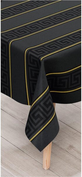 Obrus PVC 2009A, metráž, 20 m x 140 cm, reliéfny ornamenty v pruhoch so zlatým lemovaním, IMPOL TRADE