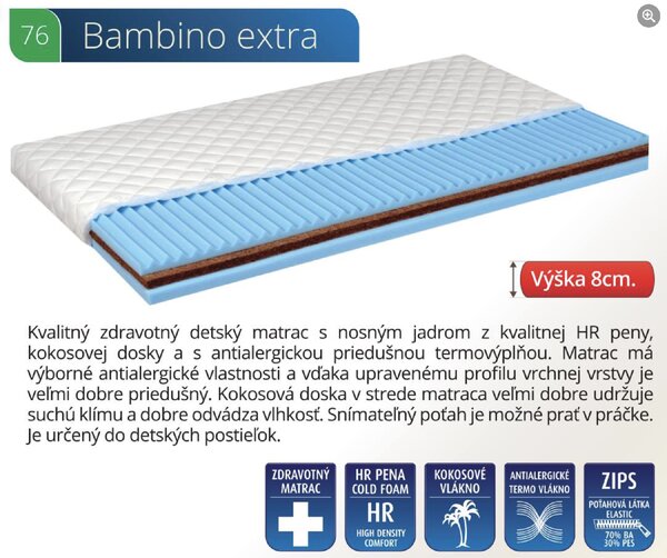 Detský matrac Bambino Extra Aloe Vera - rôzne rozmery Rozmer: 140x70 cm