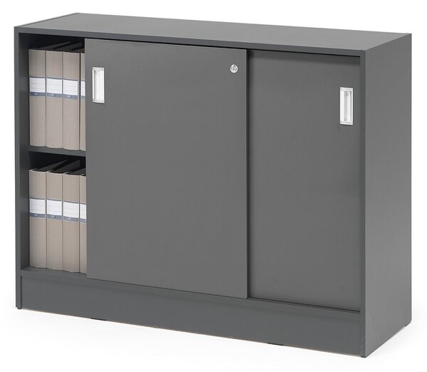Kancelárska skriňa s posuvnými dverami Flexus, 925x1200x415 mm, šedá