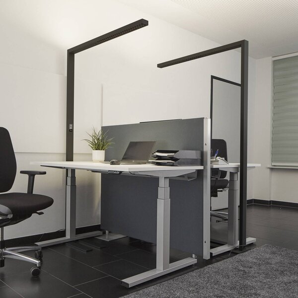 Kancelárska stojacia lampa Arcchio LED Jolinda, sada 2 ks, čierna, 4 000 K, Čierna, Pracovňa / Kancelária, Hliník, Moderný, Zemné bodové svetlo