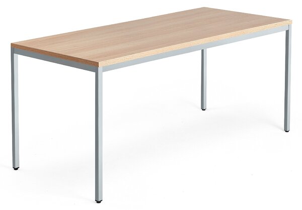 Kancelársky pracovný stôl QBUS, 1800x800 mm, dub/strieborná