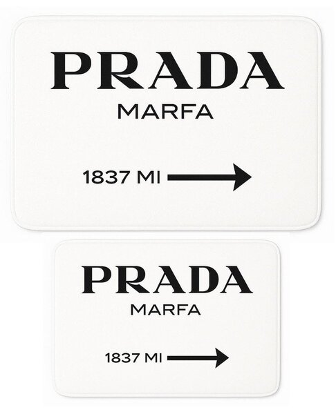 Biele zamatové kúpeľňové predložky v súprave 2 ks 60x100 cm Prada – Mila Home