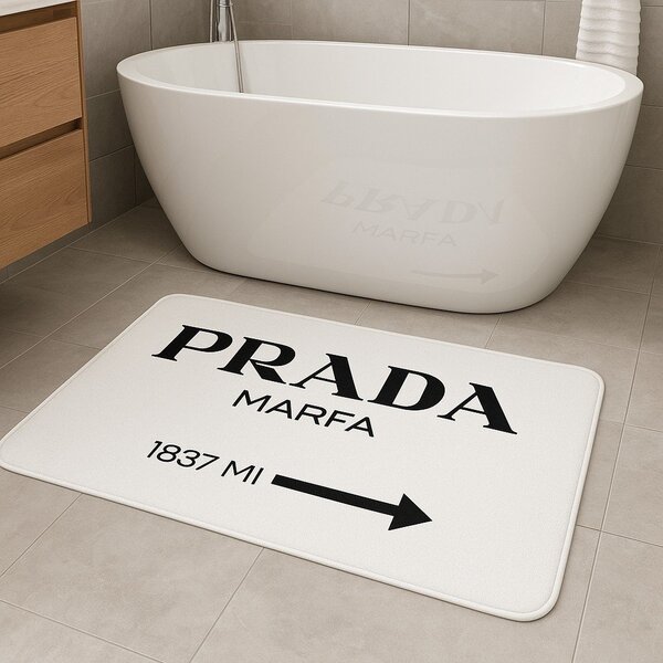 Biele zamatové kúpeľňové predložky v súprave 2 ks 60x100 cm Prada – Mila Home