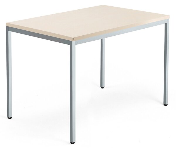 Kancelársky pracovný stôl QBUS, 1200x800 mm, breza/strieborná