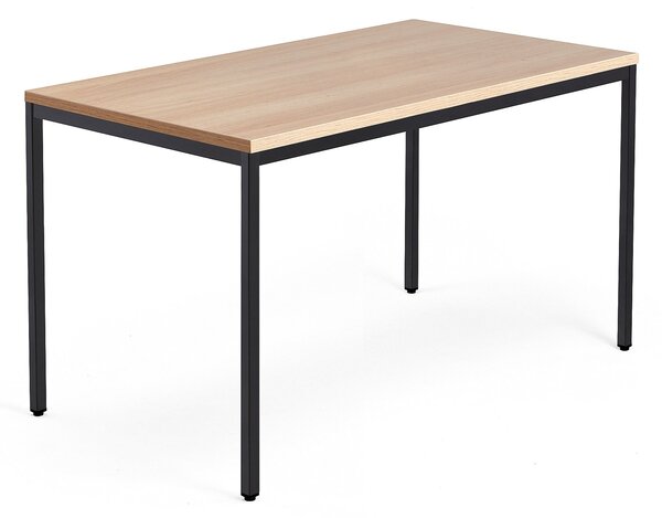 Kancelársky pracovný stôl QBUS, 1400x800 mm, dub/čierna