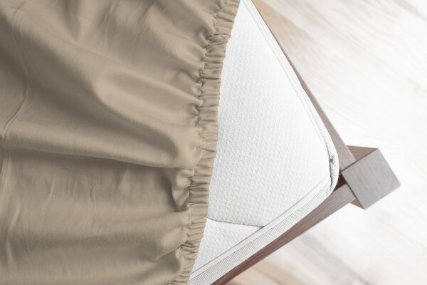 Prestieradlo Světle hnědé Jersey bambus 90-100 x 200-220/50