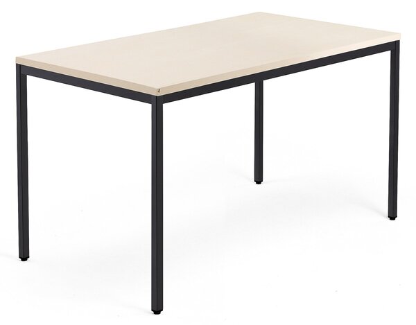 Kancelársky pracovný stôl QBUS, 1400x800 mm, breza/čierna