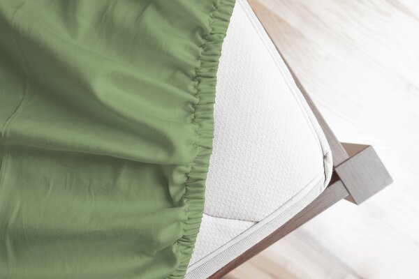 Prestieradlo Středně zelené Jersey bambus 90-100 x 200-220/50