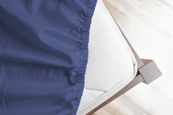 Prestieradlo Tmavě modré Jersey bambus 90-100 x 200-220/50