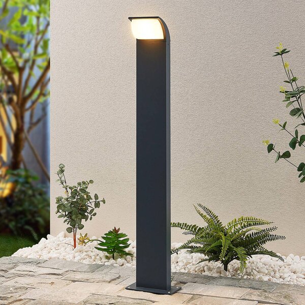 Lucande LED svetlo na chodník Tinna, 80 cm, antracit, IP65, Čierna, Hliník, Moderný, Osvetlenie príjazdovej cesty