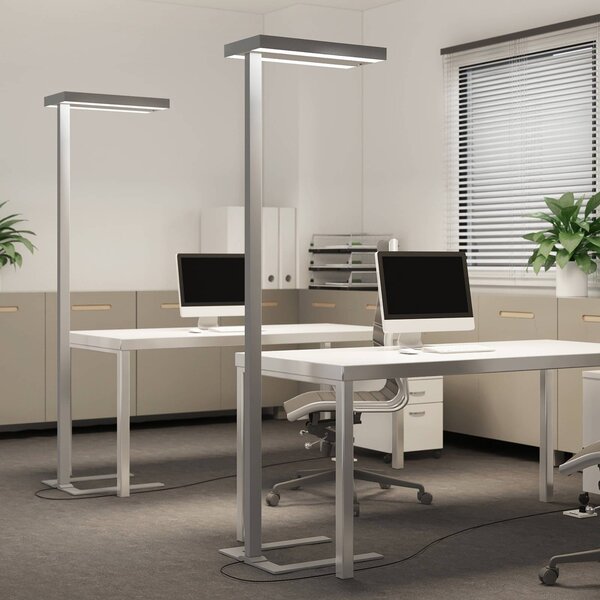 Stojacia lampa Arcchio LED Logan Ultra, senzor, stmievateľná, Hliník / sivá / zinok, Pracovňa / Kancelária, Hliník, Moderný, Stolová lampa