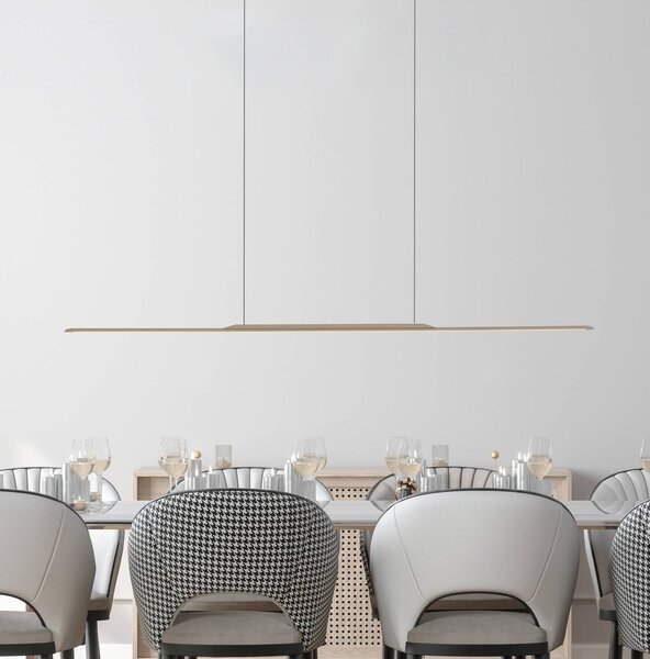 PURE LED závesné svietidlo Surface, bronzová, 125 cm, hliník, 3 000 K, Hnedá / staromosadz, Obývacia izba / jedáleň, Hliník, Moderný, Závesné svietidlo