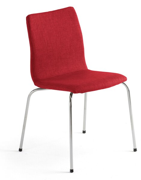 Konferenčná stolička OTTAWA, červená tkanina, chróm