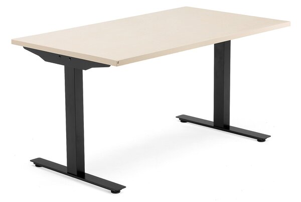 Kancelársky pracovný stôl MODULUS, T-rám, 1400x800 mm, breza/čierna