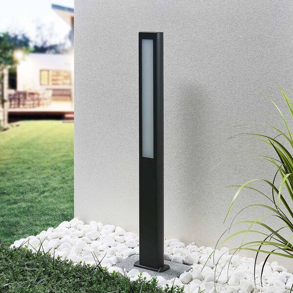 Lucande LED svetlo na chodník Mhairi, hranaté, antracit, 100 cm, Hliník / sivá / zinok, Hliník, Moderný, Osvetlenie príjazdovej cesty