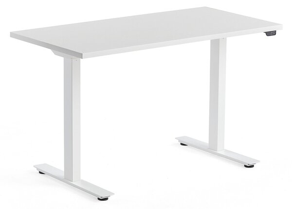 Výškovo nastaviteľný stôl MODULUS, 1200x600 mm, biela, biela