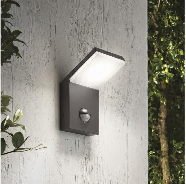 Ideal Lux - LED vonkajšie svietidlo so senzorom STYLE LED/9W/230V CRI 90 IP54 antracit