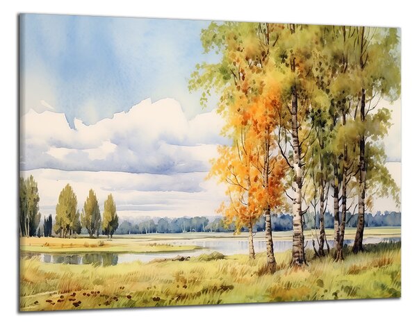 Obraz na plátne Břízy u jezera