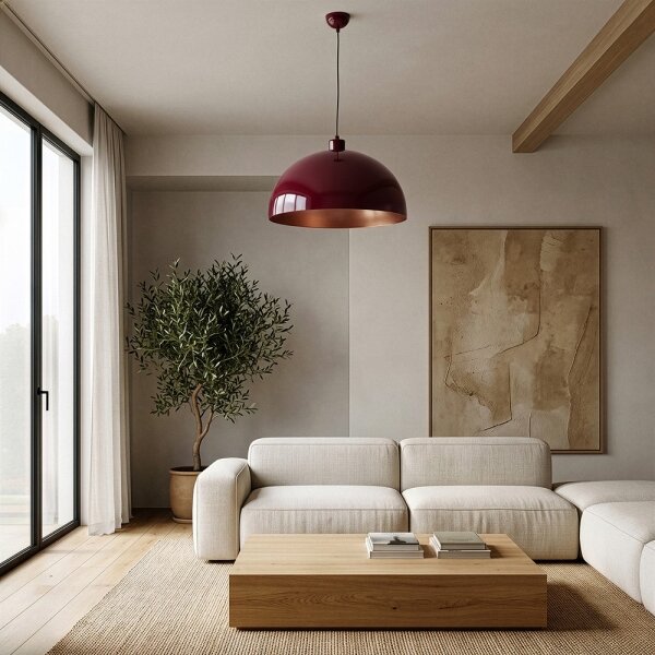 Brilagi - LED luster METALO na lane 1xE27/40W/230V pr. 40 cm bordová/medená