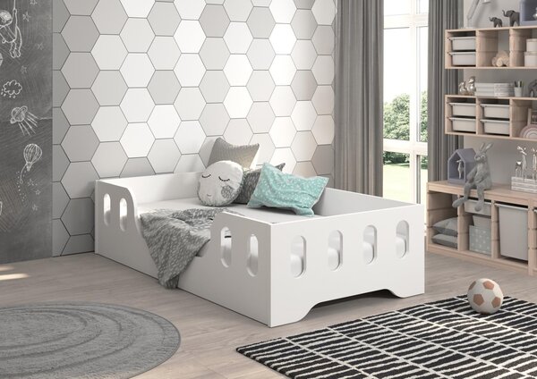 MAXMAX Detská Montessori posteľ LAKI 160x80 cm - biela