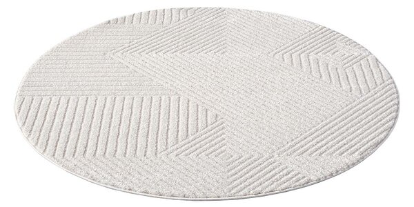 Dekorstudio Moderný okrúhly koberec LOUNGE 0632 - krémový Priemer koberca: 160cm