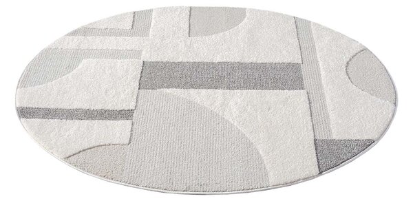 Dekorstudio Moderný okrúhly koberec LOUNGE 9992 - sivý Priemer koberca: 200cm