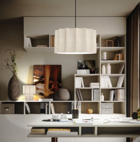 Luster na lanku WAVY 1xE27/14W/230V béžový
