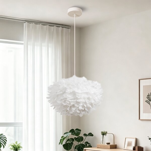BRILAGI - Luster na lanku FEATHER 3xE27/40W/230V pr. 50 cm biela