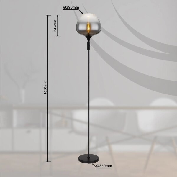 Globo 15548S2 - Stojacia lampa MAXY 1xE27/40W/230V čierna