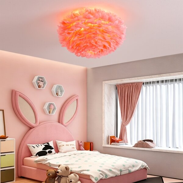 BRILAGI - Stropné svietidlo FEATHER 3xE27/40W/230V pr. 50 cm ružové