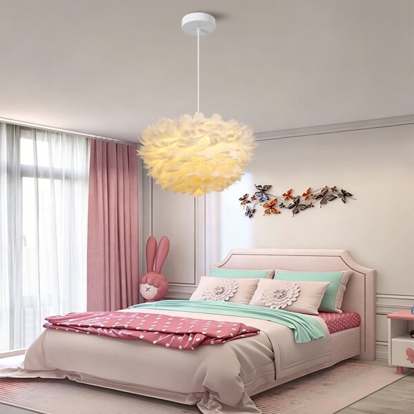 BRILAGI - Luster na lanku FEATHER 3xE27/40W/230V pr. 40 cm biely