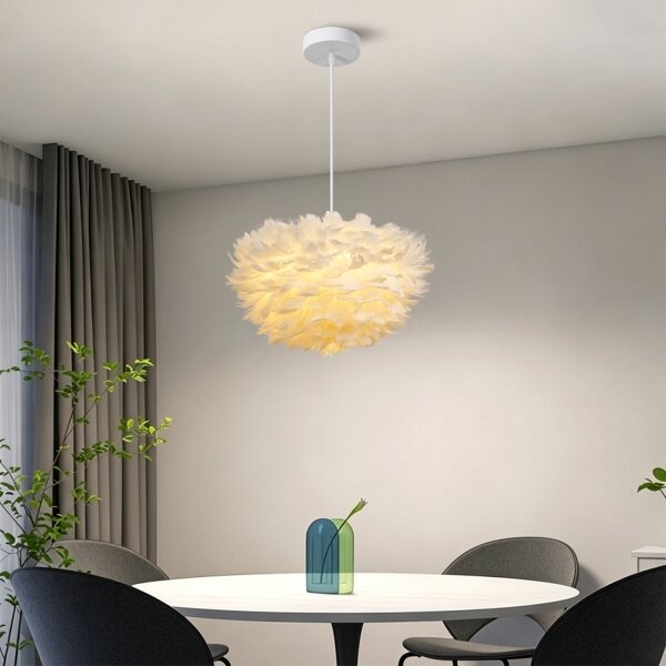 BRILAGI - Luster na lanku FEATHER 3xE27/40W/230V pr. 40 cm biely