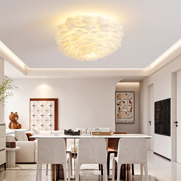 BRILAGI - Stropné svietidlo FEATHER 3xE27/40W/230V priemer 50 cm biela